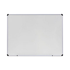 Universal Dry Erase Board, Melamine, 48 x 36, White, Black/Gray Aluminum/Plastic Frame (UNV43724)
