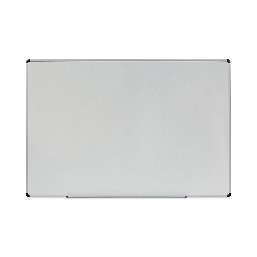 Universal Dry Erase Board, Melamine, 72 x 48, White, Black/Gray Aluminum/Plastic Frame (UNV43725)