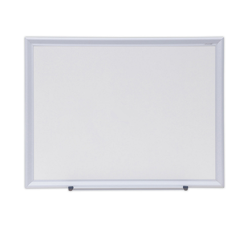 Universal Dry Erase Board, Melamine, 24 x 18, Aluminum Frame (UNV44618)