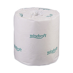 Windsoft Bath Tissue, Septic Safe, 2-Ply, White, 4.5 x 3.7, 500 Sheets/Roll, 96 Rolls/Carton (WIN2240B)