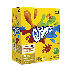 Betty Crocker Fruit Gushers Fruit Snacks, Strawberry and Tropical Fruit Flavors, 0.8 oz, 42 Pouches/Box (22001036)