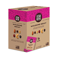 Second Nature Wholesome Medley Trail Mix, 1.5 oz Bag, 16 Bags/Box (28800013)