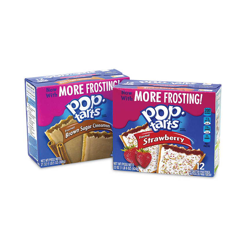 Kellogg's Pop Tarts, Brown Sugar Cinnamon/Strawberry, 2 Tarts/Pouch, 12 Pouches/Pack, 2 Packs/Box (22000456)