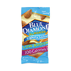 Blue Diamond Low Sodium Lightly Salted Almonds, 1.5 oz Bag, 42 Bags/Box (22000795)