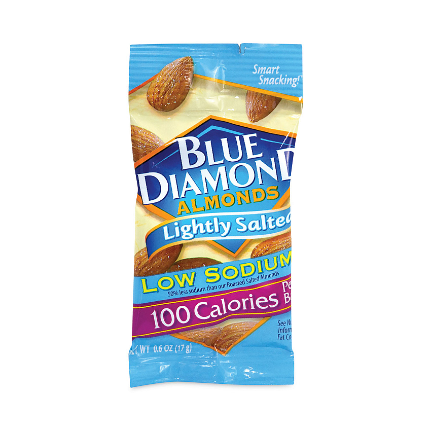 Blue Diamond Low Sodium Lightly Salted Almonds, 1.5 oz Bag, 42 Bags/Box (22000795)