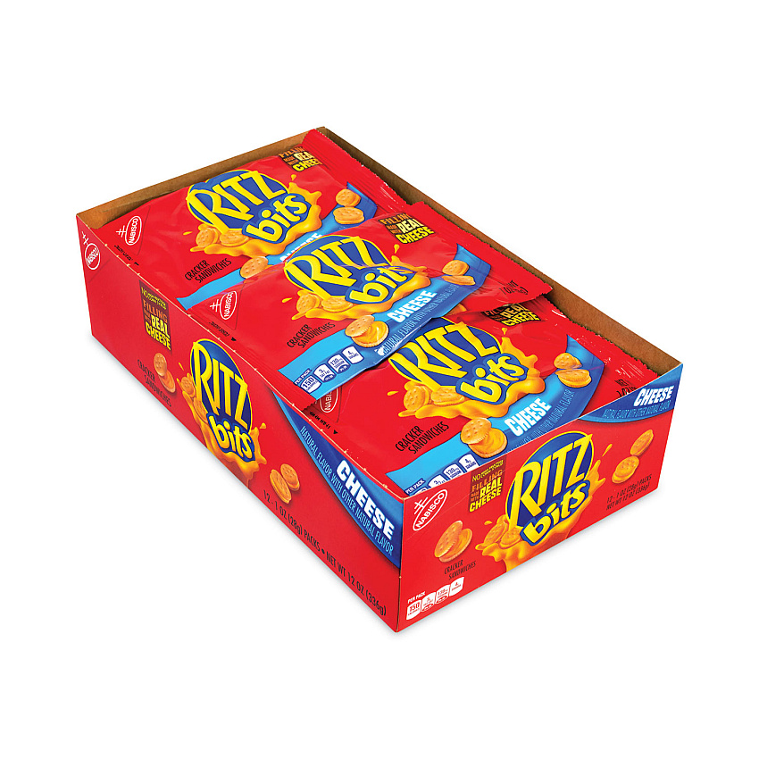 Nabisco Ritz Bits Cheese Sandwich Crackers, 1 oz Pouch, 48 Pouches/Box (30400071)