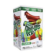 Betty Crocker Fruit Roll-Ups Fruit Snacks, Strawberry and Tropical Tie-Dye Flavors, 0.5 oz, 72 Pouches/Box (22001037)