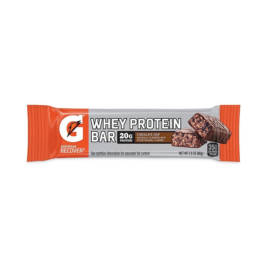 Gatorade Recover Chocolate Chip Whey Protein Bar, 2.8 oz Bar, 12 Bars/Box (29500032)