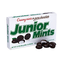 Junior Mints Theater Box, Dark Chocolate Mint, 3.5 oz Box, 12 Count (20900093)