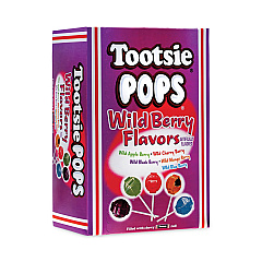Tootsie Roll Tootsie Pops, Assorted Wild Berry Flavors, 0.6 oz Lollipops, 100/Box (20901184)