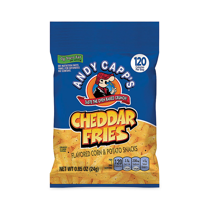 Andy Capps Cheddar Fries, 0.85 oz Bag, 72/Box (20900464)