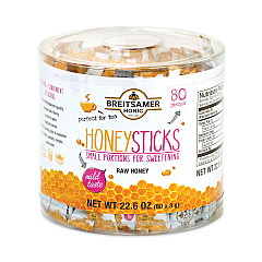 Breitsamer Honig Raw Honey Sticks, 0.28 oz, 80 Sticks/Tub (20902630)