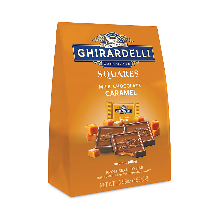 Ghirardelli Milk Chocolate and Caramel Chocolate Squares, 15.9 oz Bag (30001035)