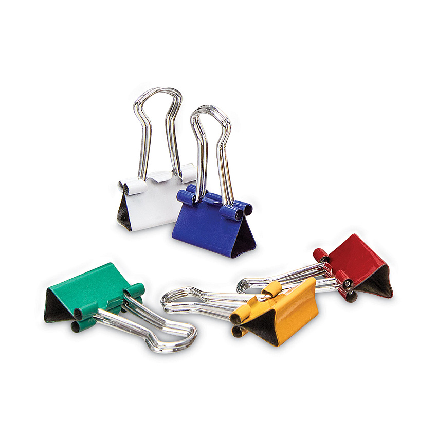 Universal Binder Clips in Dispenser Tub, Mini, Assorted Colors, 60/Pack (UNV31027)