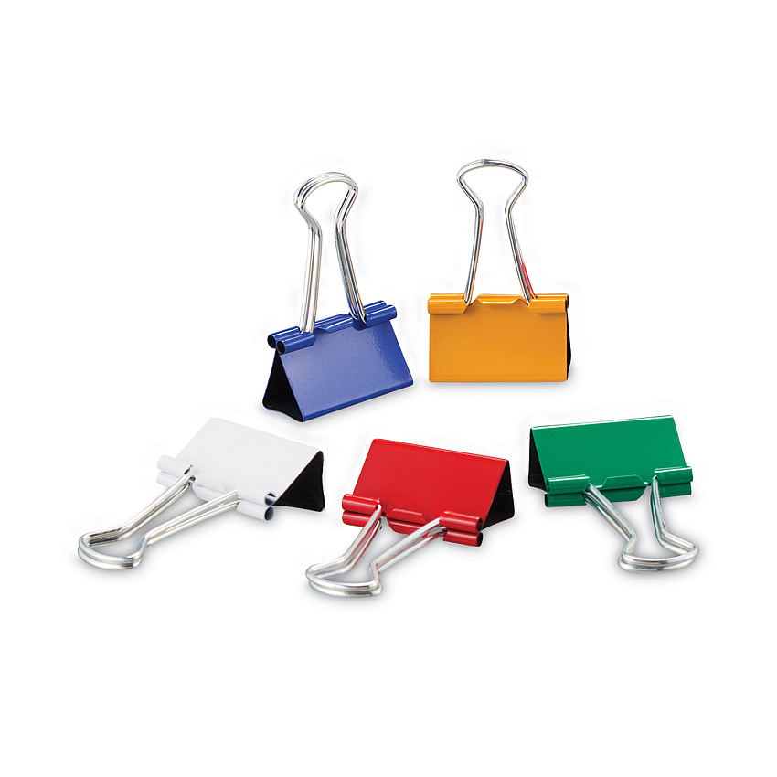 Universal Binder Clips in Dispenser Tub, Medium, Assorted Colors, 24/Pack (UNV31029)