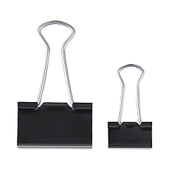 Universal Binder Clips in Dispenser Tub, Assorted Sizes, Black/Silver, 60/Pack (UNV11160)