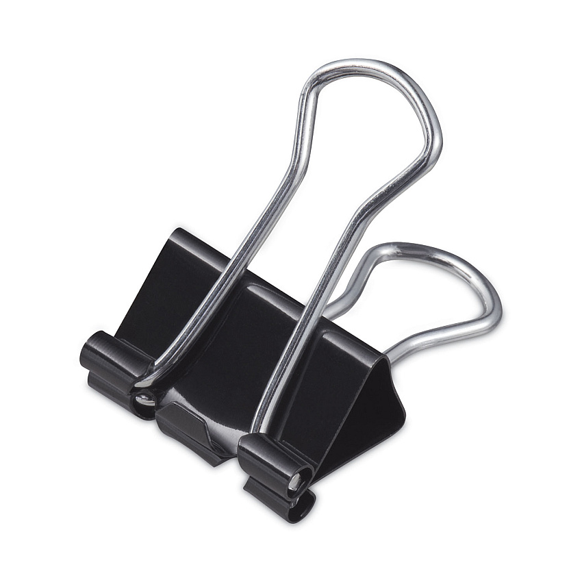 Universal Binder Clips in Dispenser Tub, Small, Black/Silver, 40/Pack (UNV11140)