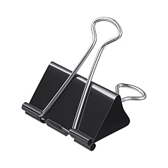 Universal Binder Clips in Dispenser Tub, Large, Black/Silver, 12/Pack (UNV11112)