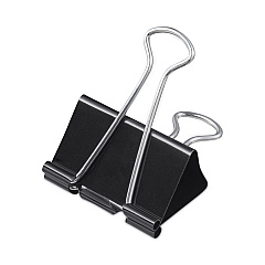 Universal Binder Clips in Zip-Seal Bag, Large, Black/Silver, 36/Pack (UNV10220VP)