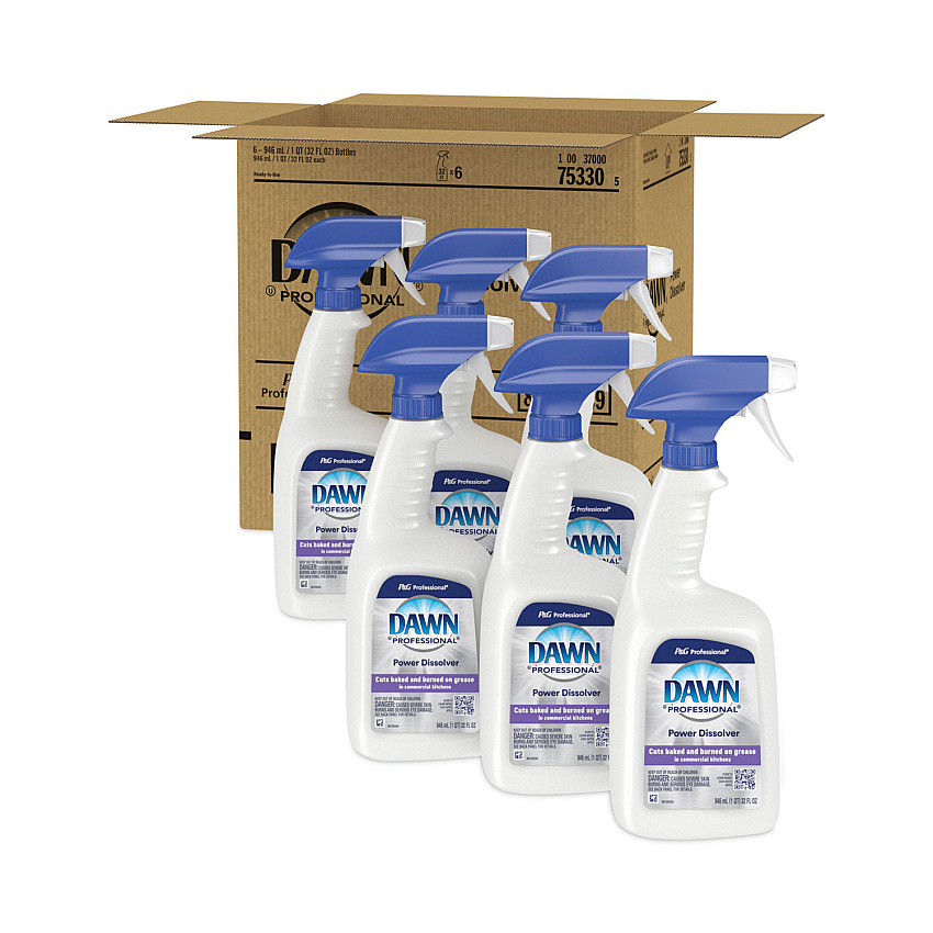 Dawn Professional Liquid Ready-To-Use Grease Fighting Power Dissolver Spray, 32 oz Trigger On Spray Bottle, 6/Carton (75330)