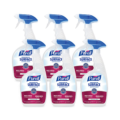 PURELL Foodservice Surface Sanitizer, Fragrance Free, 32 oz Capped Bottle with Spray Trigger Included in Carton, 6/Carton (334106CT)