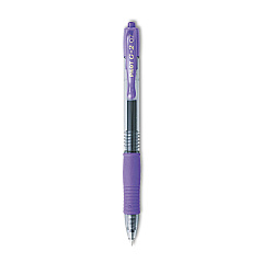 Pilot G2 Premium Gel Pen, Retractable, Fine 0.7 mm, Purple Ink, Smoke Barrel, Dozen (31029)