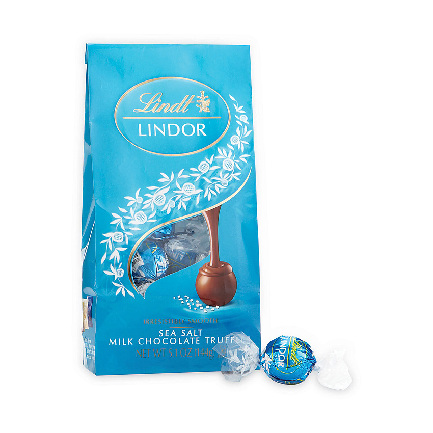 Lindt Lindor Truffles Milk Chocolate Sea Salt, 5.1 oz Bag, 3 Count (30101012)