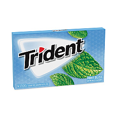 Trident Sugar-Free Gum, Mint Bliss, 14 Sticks/Pack, 12 Pack/Box (30400065)