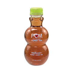 POM Wonderful Antioxidant Super Tea, Pomegranate Honey Green Tea, 12 oz Bottles, 6/Pack (30700049)