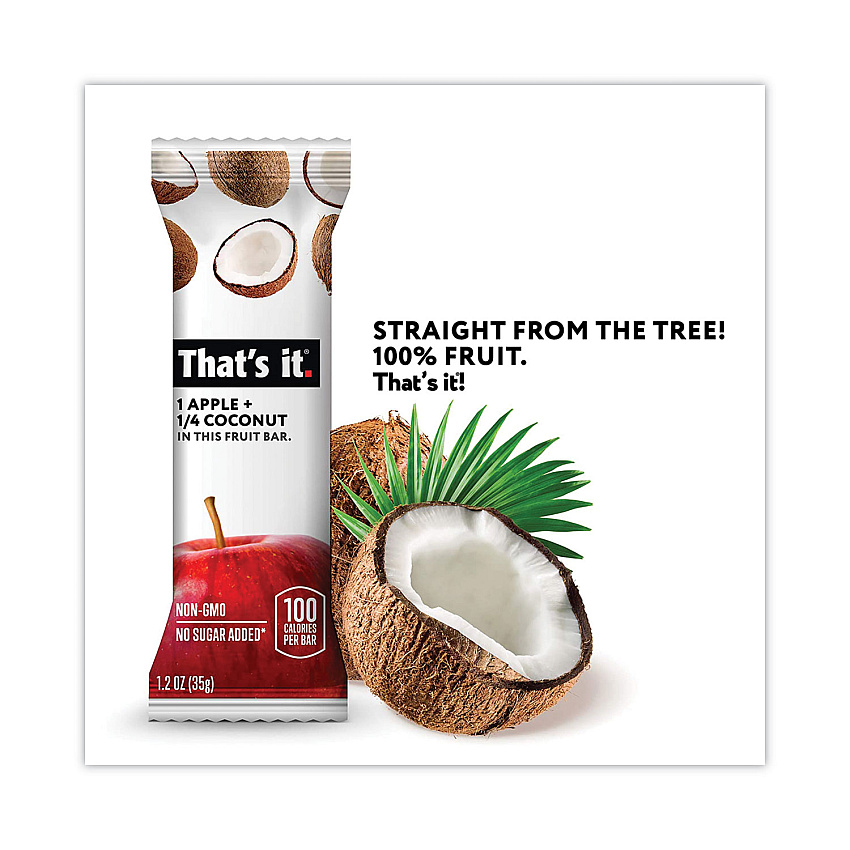 That's it. Nutrition Bar, Gluten Free Apple and Coconut Fruit, 1.2 oz Bar, 12/Box (30700256)