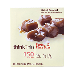 thinkThin High Protein Bars, Salted Caramel, 1.41 oz Bar, 10 Bars/Box (30700112)