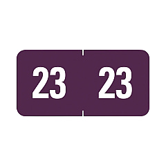 Smead Yearly End Tab File Folder Labels, 23, 0.5 x 1, Purple, 25/Sheet, 10 Sheets/Pack (67923)