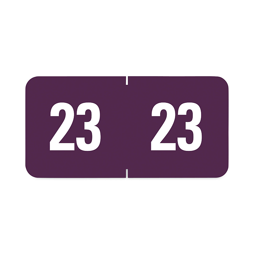 Smead Yearly End Tab File Folder Labels, 23, 0.5 x 1, Purple, 25/Sheet, 10 Sheets/Pack (67923)