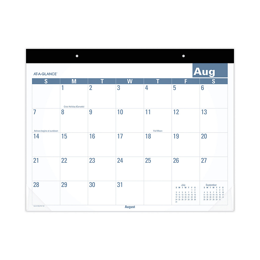 AT-A-GLANCE Academic Large Print Desk Pad, 21.75 x 17, White/Blue Sheets, 12 Month (July to June): 2022 to 2023 (SKLPAY32)