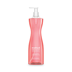 Method Dish Soap Pump, Hour-Glass Bottle Shape, Pink Grapefruit Scent, 18 oz Pump Bottle, 6/Carton (10468)