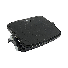 Alera Soft Cushioned Ergonomic Footrest, 14w x 19.63d x 3.75 to 7.5h, Black (ALEFS112)