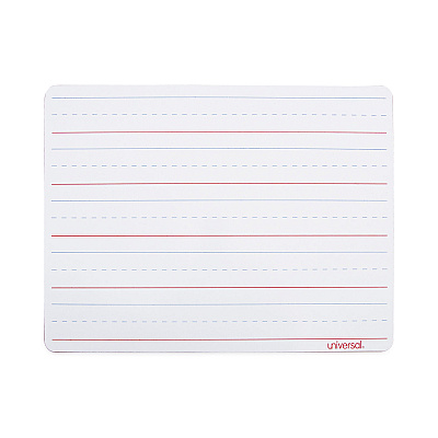 Universal Lap/Learning Dry-Erase Board, Lined, 11 3/4" x 8 3/4", White, 6/Pack (UNV43911)