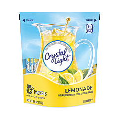 Crystal Light Flavored Drink Mix Pitcher Packs, Lemonade, 0.14 oz Packets, 16 Packets/Pouch (22000552)