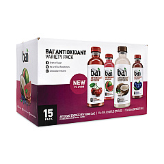 Bai Antioxidant Infused Beverage, Variety Pack, 18 oz Bottle, 15/Box (22000656)