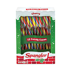 Spangler Cherry Candy Canes, 6 oz Box, 12 Candy Canes/Box, 3 Boxes/Carton (211X0001)