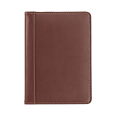 Samsill Contrast Stitch Leather Padfolio, 6 1/4w x 8 3/4h, Open Style, Brown (71736)