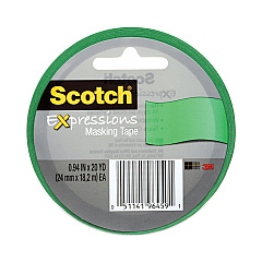 Scotch Expressions Masking Tape, 3" Core, 0.94" x 20 yds, Primary Green (3437PGR)