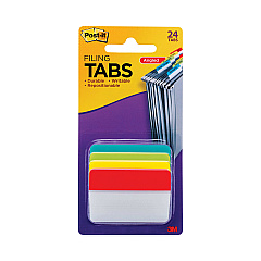 Post-it Tabs 2" Angled Tabs, 1/5-Cut Tabs, Assorted Colors, 2" Wide, 24/Pack (686AALYR)
