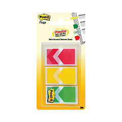 Post-it Flags Arrow 1" Prioritization Page Flags, Red/Yellow/Green, 20 Flags/Dispenser, 3 Dispensers/Pack (682ARRRYG)