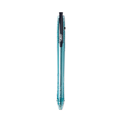 BIC ReVolution Ocean Bound Ballpoint Pen, Retractable, Medium 1 mm, Black Ink/Translucent Blue Barrel, Dozen (BPRR11BK)