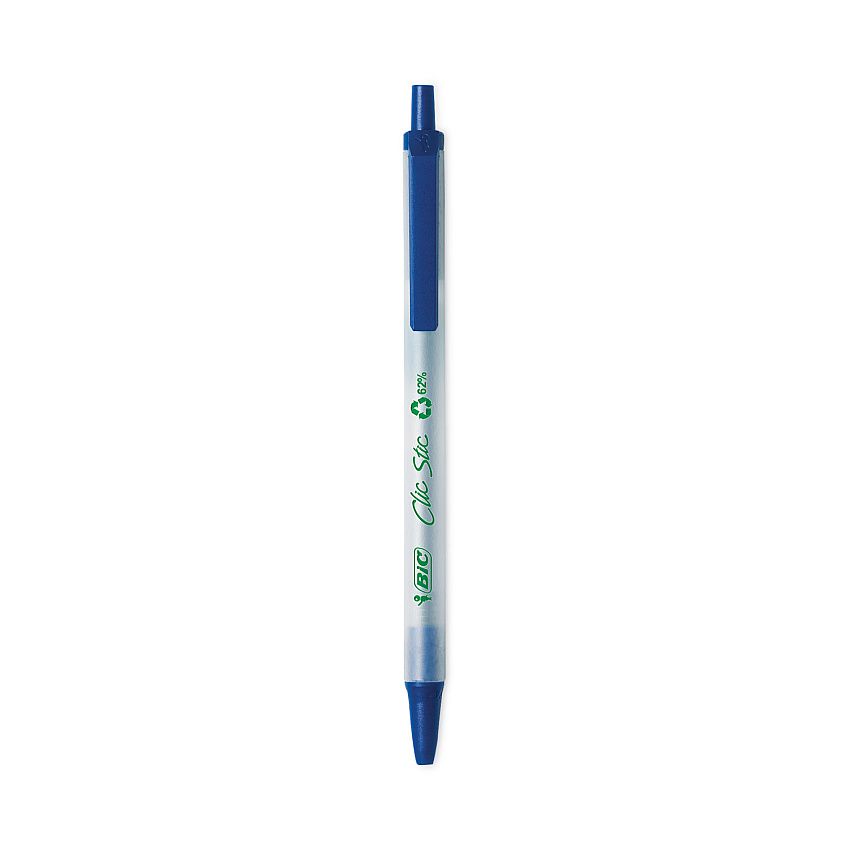 BIC ReVolution Ballpoint Pen, Retractable, Medium 1 mm, Blue Ink/Semi-Clear Barrel, 48/Pack (CSEM48BE)