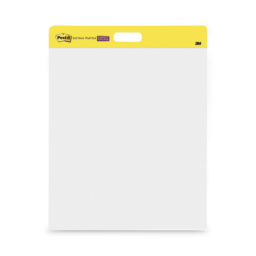 Post-it Easel Pads Super Sticky Self-Stick Wall Pad, Unruled, 20 x 23, White, 20 Sheets/Pad, 2 Pads/Pack, 2 Packs/Carton (566)
