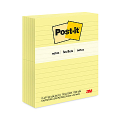 Post-it Notes Original Pads in Canary Yellow, Note Ruled, 3" x 5", 100 Sheets/Pad, 12 Pads/Pack (635YW)
