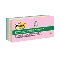 Post-it Greener Notes Original Recycled Note Pads, 1.38" x 1.88", Sweet Sprinkles Collection Colors, 100 Sheets/Pad, 12 Pads/Pack (653RPA)