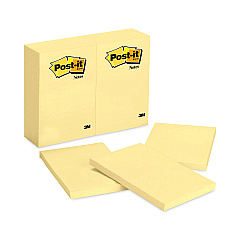Post-it Notes Original Pads in Canary Yellow, 4" x 6", 100 Sheets/Pad, 12 Pads/Pack (659YW)